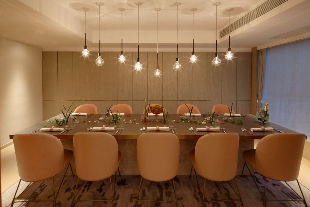 An intimate private dining room at Tate Dining Room & Bar